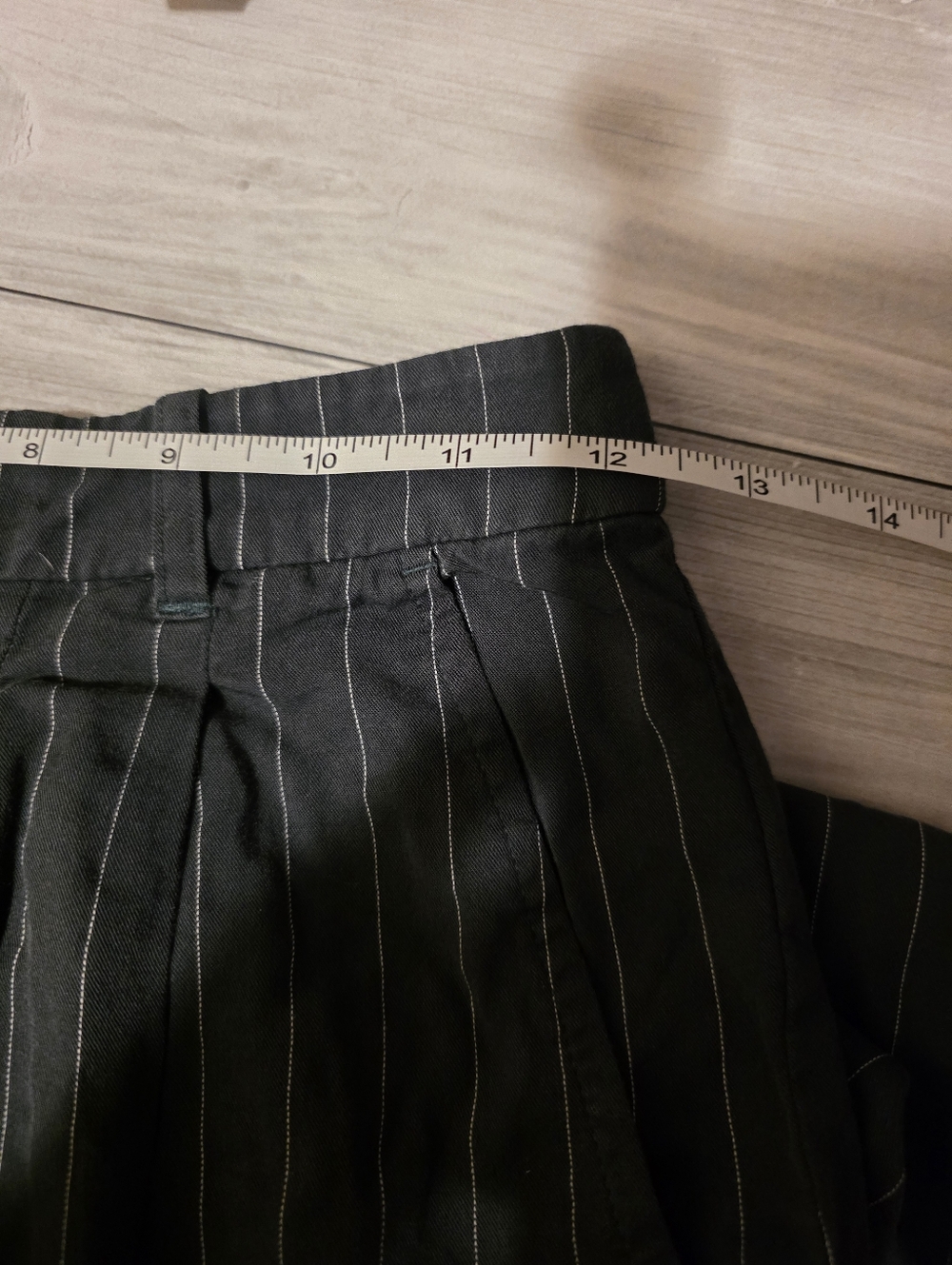Reformation Mason Pants Wide Leg Pin Stripe Green Size 0 - Picture 10 of 12